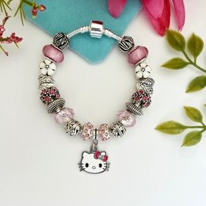 Hello Kitty Silver Plated Charm Bracelet NEW